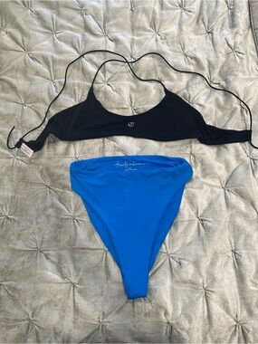 437 swim set! AUBREY II BOTTOMS in AZUL and TREY TOP in BLACK